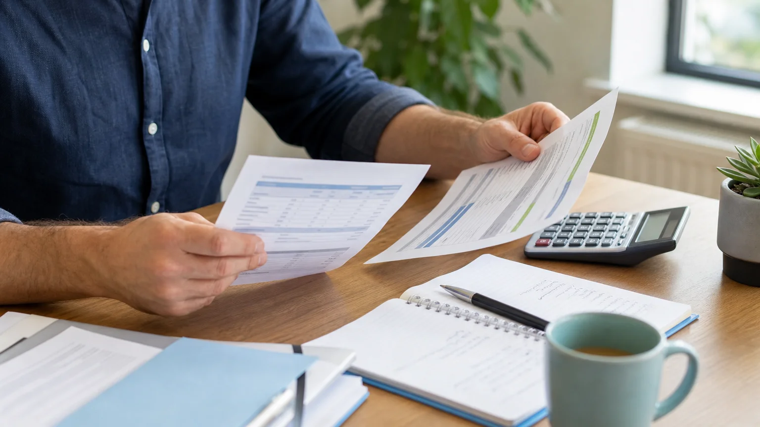 Un consultant compare deux estimations de salaire net en portage salarial