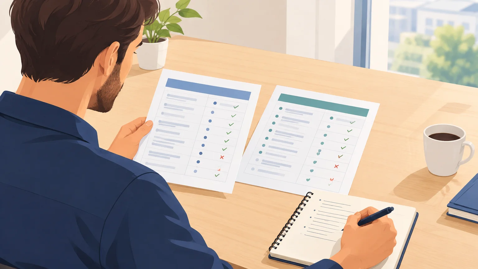 Un consultant compare deux propositions de portage salarial